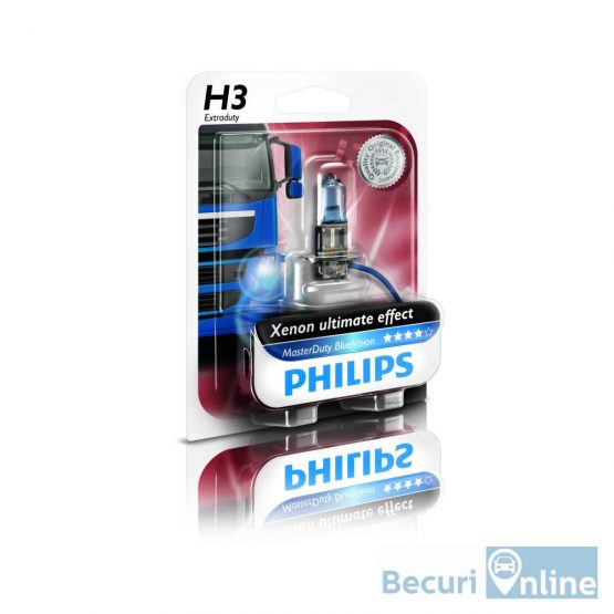 Bec far camion H3 Philips Master Duty Blue Vision, 24V, 70W, 13336MDBVB1