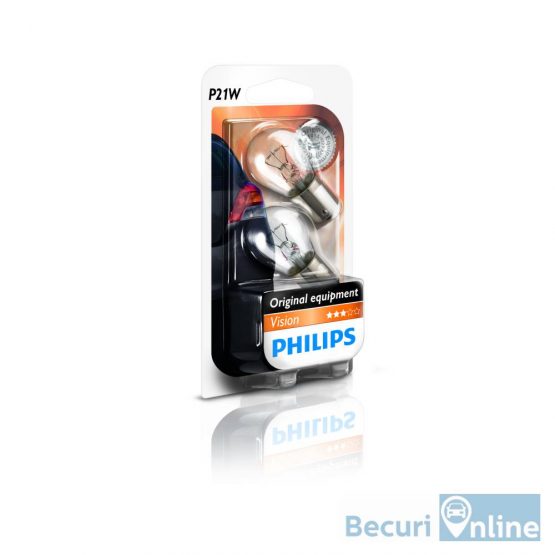 Becuri auto auxiliare P21W Philips Vision, 12V, 21W