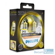 Becuri far H4 Philips Color Vision Yellow, 12V, 60/55W, set 2 buc