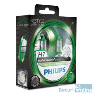 Becuri far Philips H7 Color Vision Green, 12V, 55W