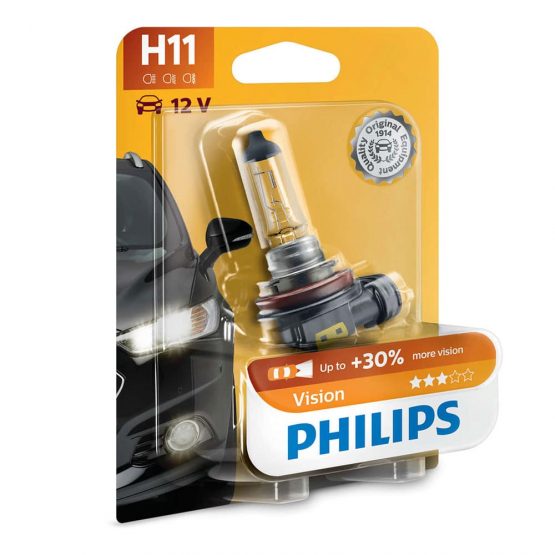 Bec auto far halogen H11 Philips Vision, 12V, 55W, blister 1 bec
