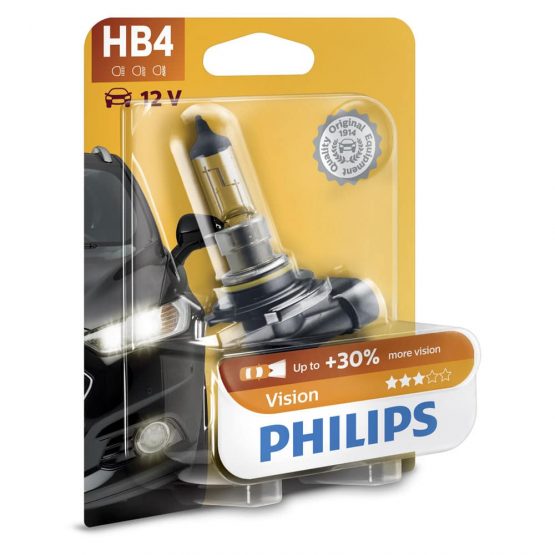 Bec auto far halogen HB4 Philips Vision, 12V, 55W, blister 1 bec